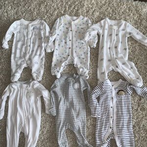 6 Newborn Sleep and Play outfits